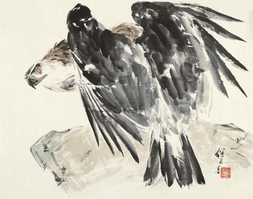 刘继卣 画鹰