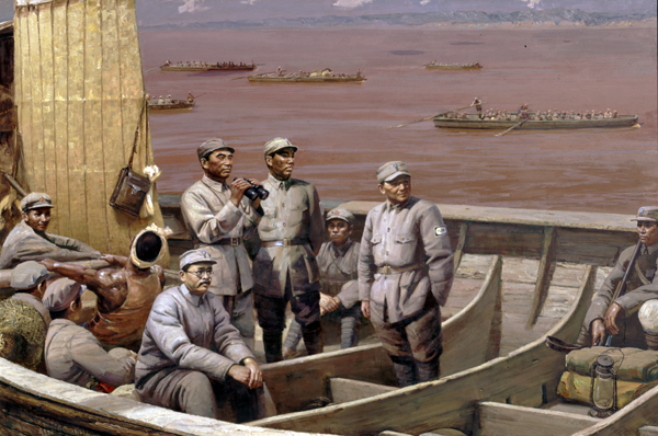 油画《东渡黄河》