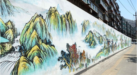 外墙绘满国画书法，济南这条街“古典范”