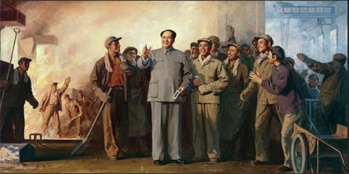 靳尚谊《毛主席在炼钢厂》 ——工业题材红色经典人物群像油画