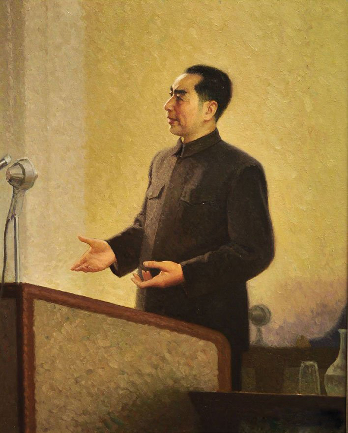 周总理在万隆会议油画收藏于中国美术馆
