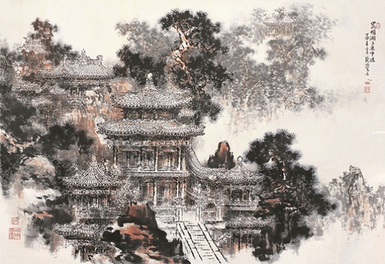 【防控疫情 线上展览二十一】 步履寻幽——何镜涵的写意楼阁艺术