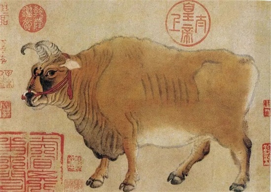 韩滉创作的《五牛图》，艺术性颇高，现收藏于故宫博物院