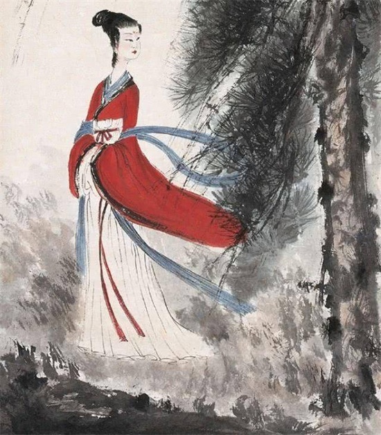 傅抱石《湘夫人》欣赏：被称为仕女画中的上品