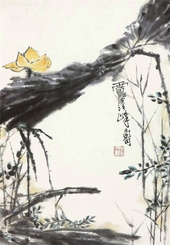 潘天寿的这些花鸟极简，却很有味道！