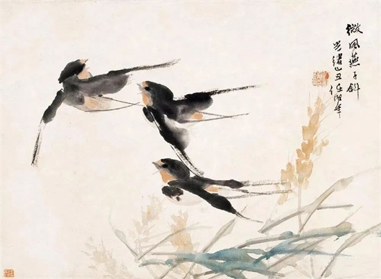 清末“海派四杰”之一任伯年的花鸟画