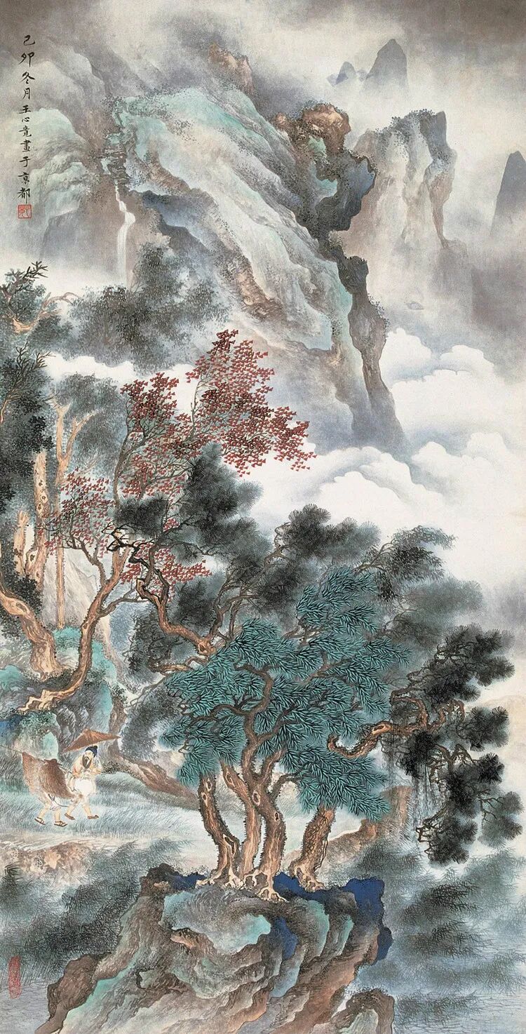 这22幅山水画清秀劲峭，气势开张！