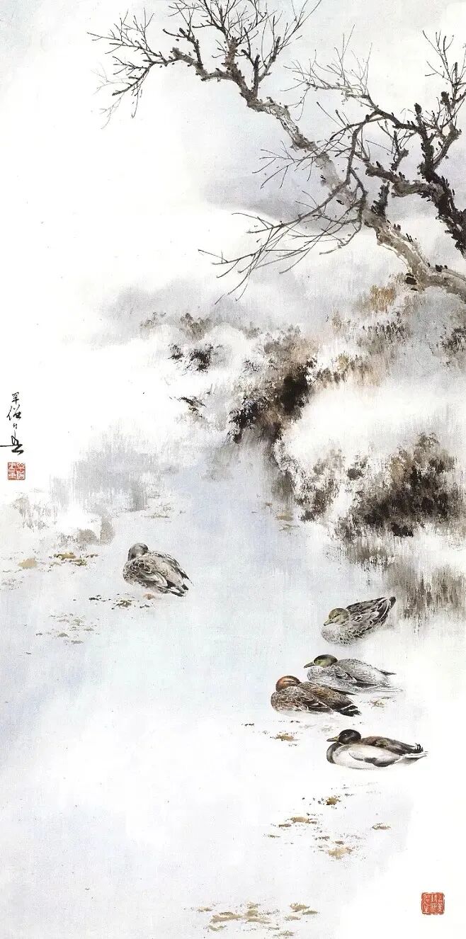 三大名家画雪景