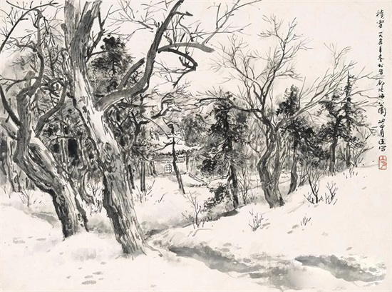 让人心旷神怡雪景山水画