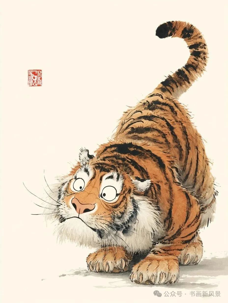 谁画的下山虎？哈哈，太逗了！
