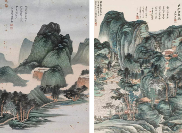 1946年作 仿董北苑夏山隐居图         1946年作 仿巨然晴峰图